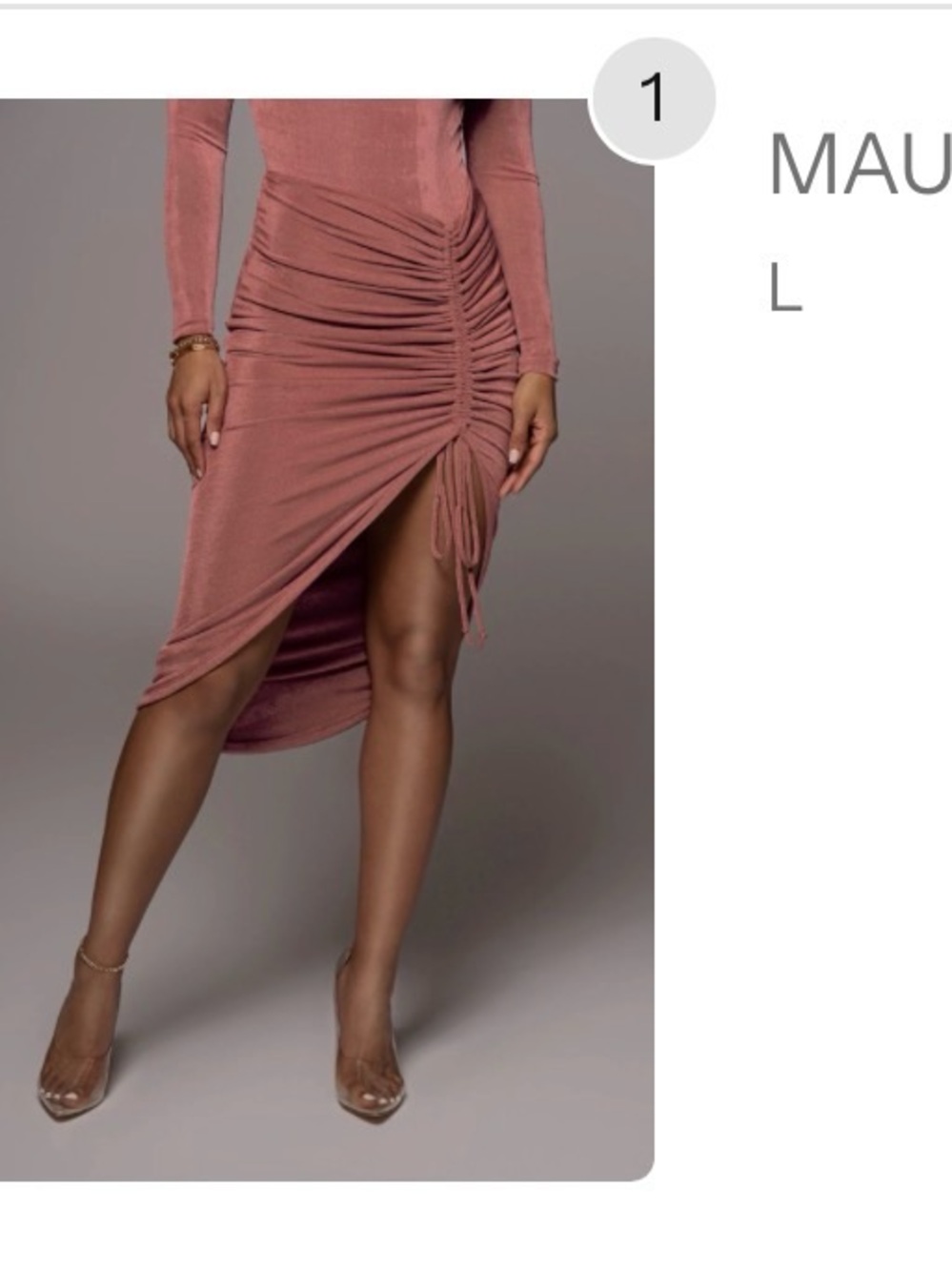 JLUXLABEL Rose Pink Ruched Waist Maxi Skirt